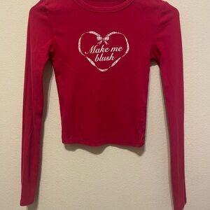 Aeropostale Red Long Sleeve Tee Heart Design